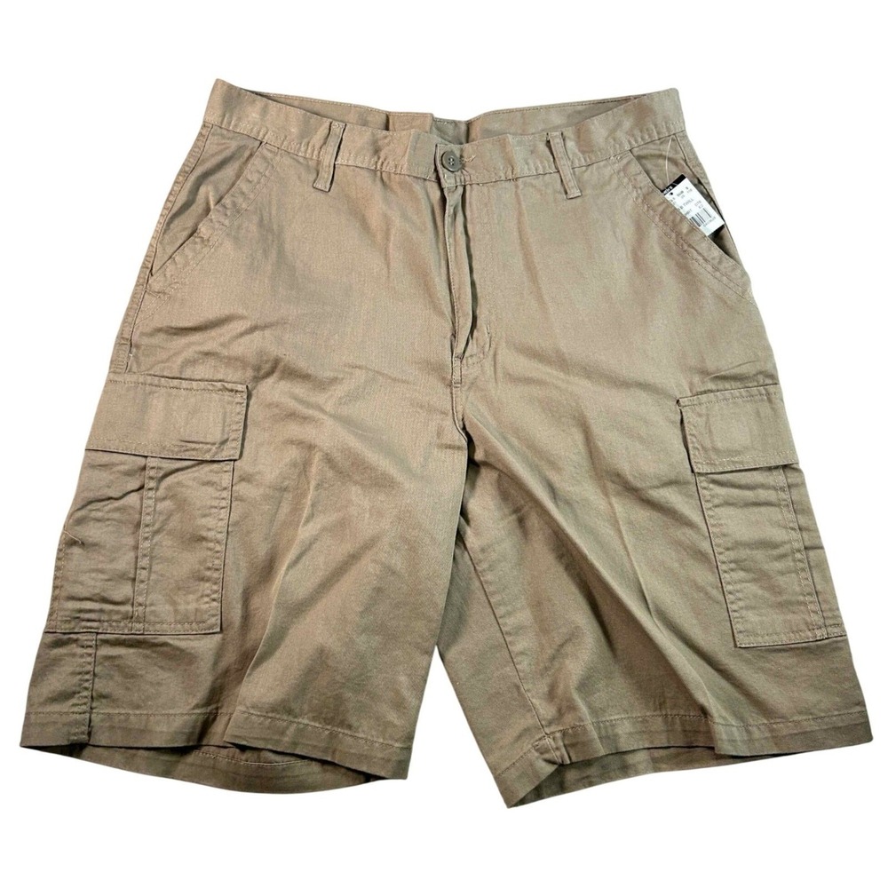 Bugle Boy‎ Mens Khaki Cotton Twill Cargo Shorts Size 34 NWT Tan Utility Outdoor